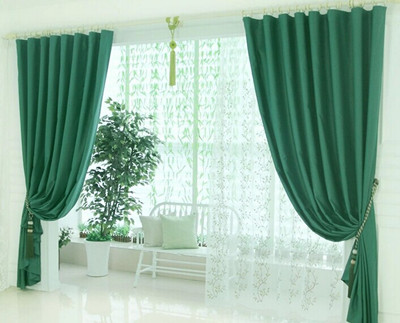 伊佳仁纯色加厚全遮光窗帘效果图